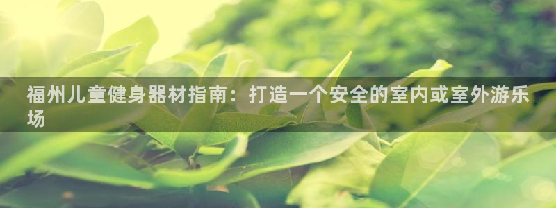 尊龙AG发财网：福州儿童健身器材指南：打造一个安全的